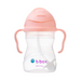 Pink sippy cup with b.box logo on a white background