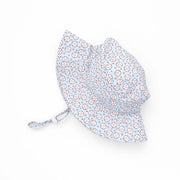 Baby sun hat with baseball pattern on a white background