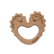 Wooden teething ring with 'b.box' branding on a white background