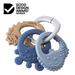 b box blue silicone and beechwood ring teether with texture