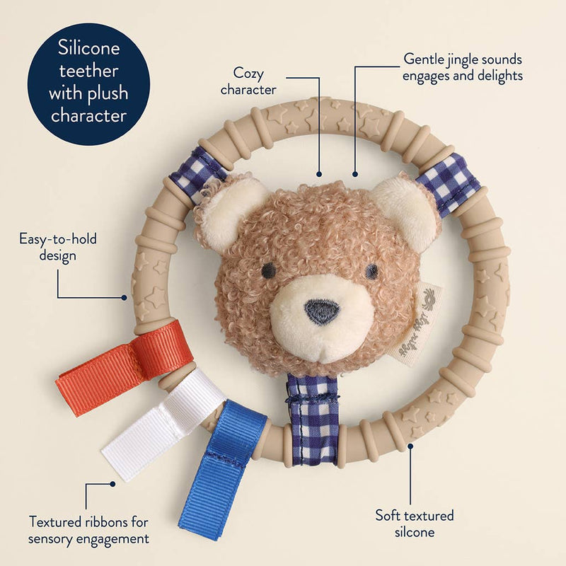 Itzy Ritzy | Itzy Ring Pal™ Teething Ring with Plush Character | Bear