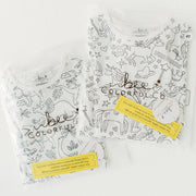 Folded Bee Colorful Co space colorable pajama set displayed with packaging