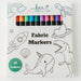 Box of Bee Colorful Co. fabric markers with black-and-white illustrated packaging
