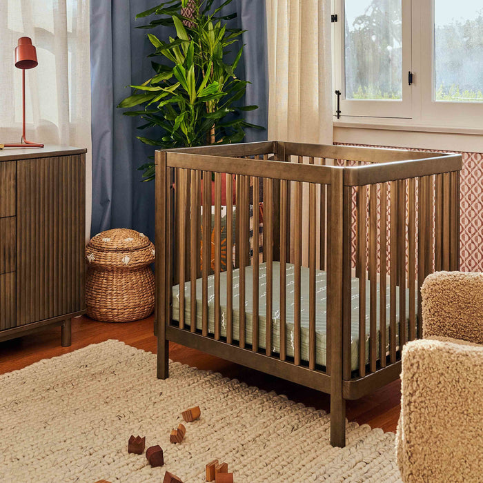 M29880NL,Babyletto,Pogo 8-in-1 Convertible Crib w/All-Stages Conversion Kits in Natural Walnut