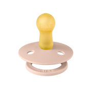 Single BIBS round pacifier with a light blush-toned shield and natural rubber latex nipple