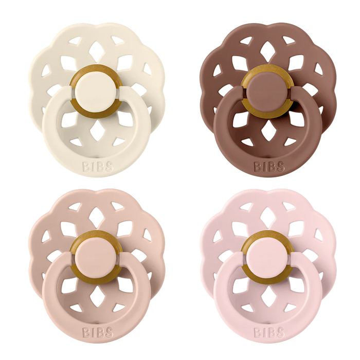 BIBS | Boheme Pacifier 4-pack | Natural Rubber Latex | Round/1