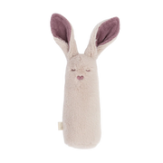 BIBS baby kangaroo rattle made from soft plush fabric, shown on a white background