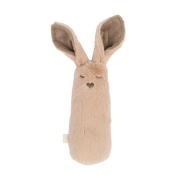 BIBS baby kangaroo rattle made from soft plush fabric, shown on a white background