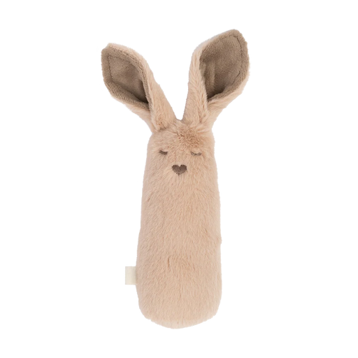 BIBS baby kangaroo rattle made from soft plush fabric, shown on a white background