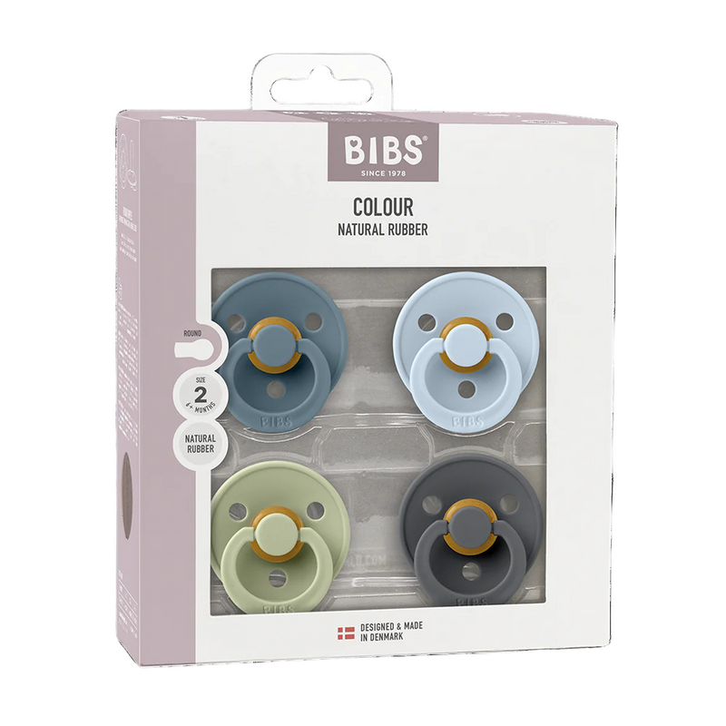 BIBS | Colour Pacifier 4-pack | Natural Rubber Latex | Round/2