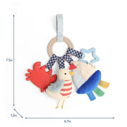 Bitzy Busy Ring shown with measurements for size reference