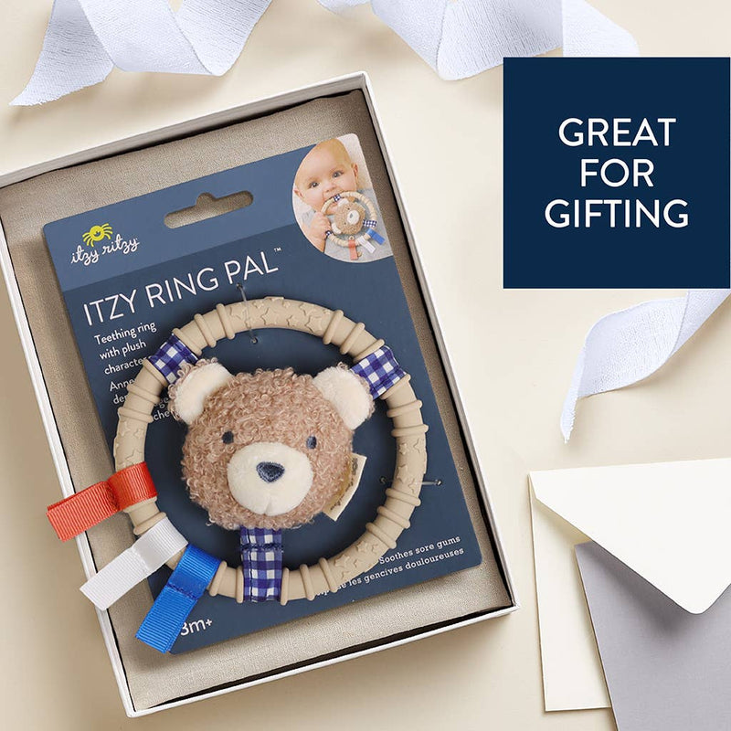 Itzy Ritzy | Itzy Ring Pal™ Teething Ring with Plush Character | Bear