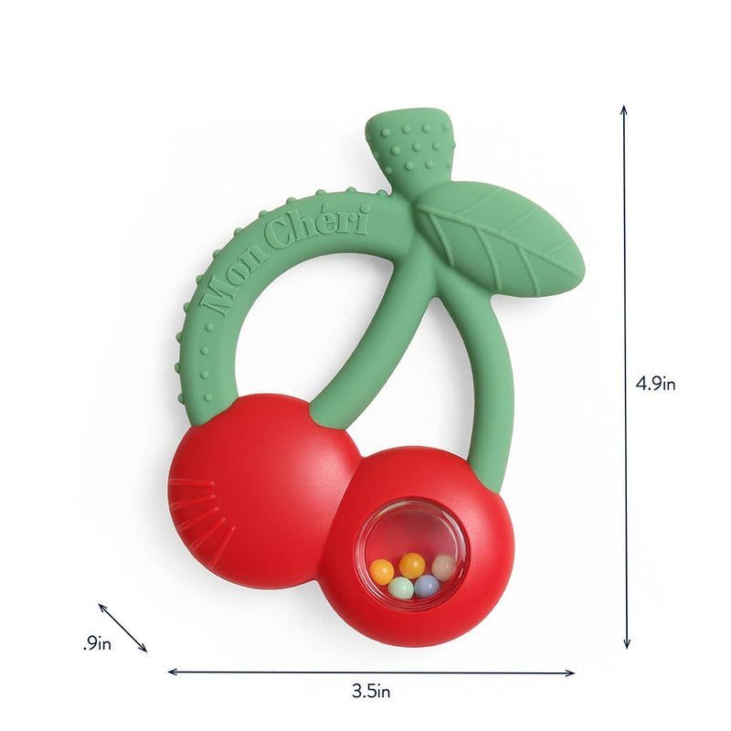 Itzy Ritzy | Bitzy Shake™ Silicone Teether with Rattle | Cherries