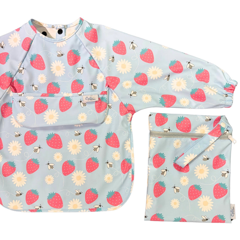 Calla & Friends | The Grayson Long Sleeve Bib | Strawberry Patch