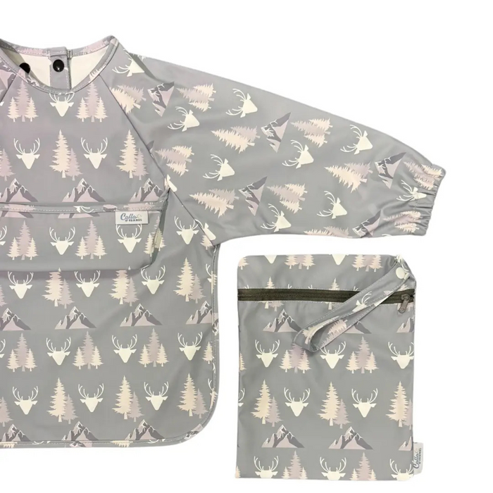Calla & Friends | The Grayson Long Sleeve Bib | Mountains | Green