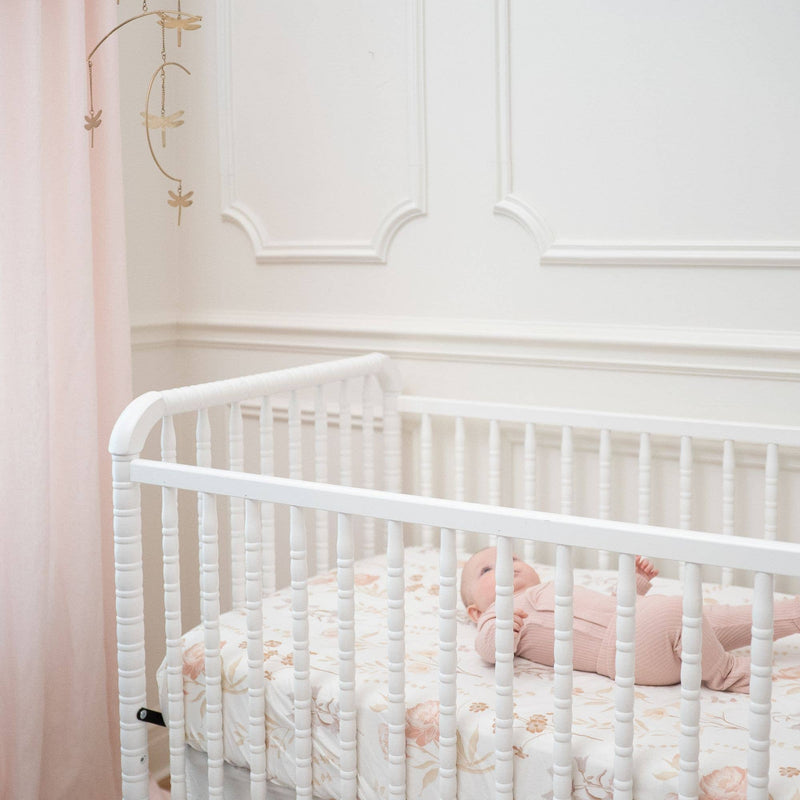 Crane Baby | 100% Cotton Sateen Fitted Crib Sheet | Violet Floral