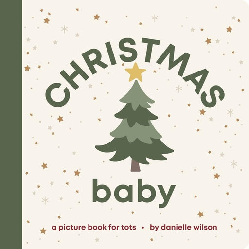 Book cover of 'Christmas Baby' with a Christmas tree and star design on a white background.
