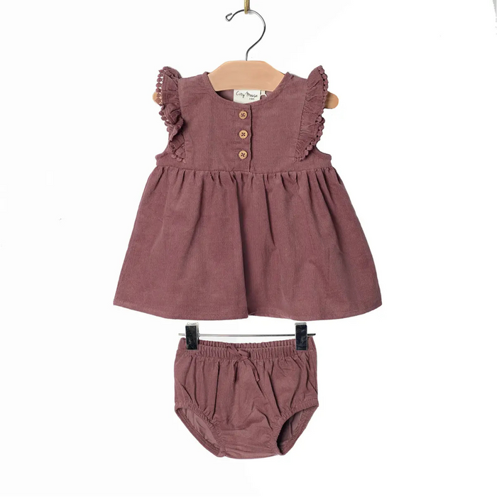 City Mouse | Pinefore Set | Baby Corduroy Plum