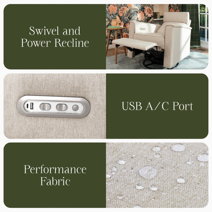 Monogram by Namesake Willa Plus Power Glider Recliner + Power Headrest