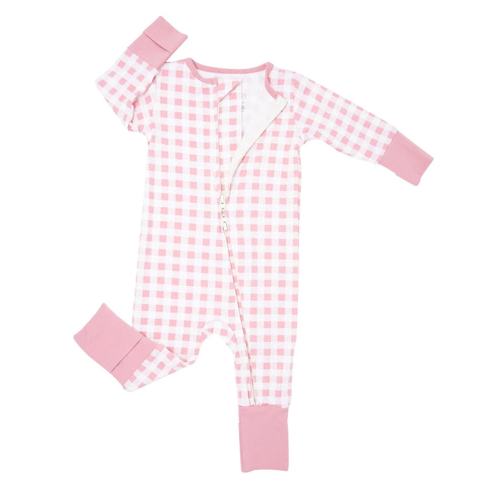 Sweet Bamboo Convertible Romper | Pink Gingham