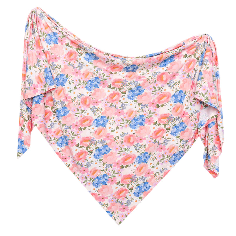 Floral patterned fabric on a white background