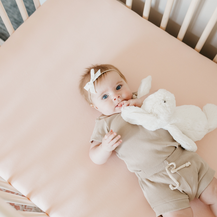 Copper Pearl | Premium Crib Sheet | Blush
