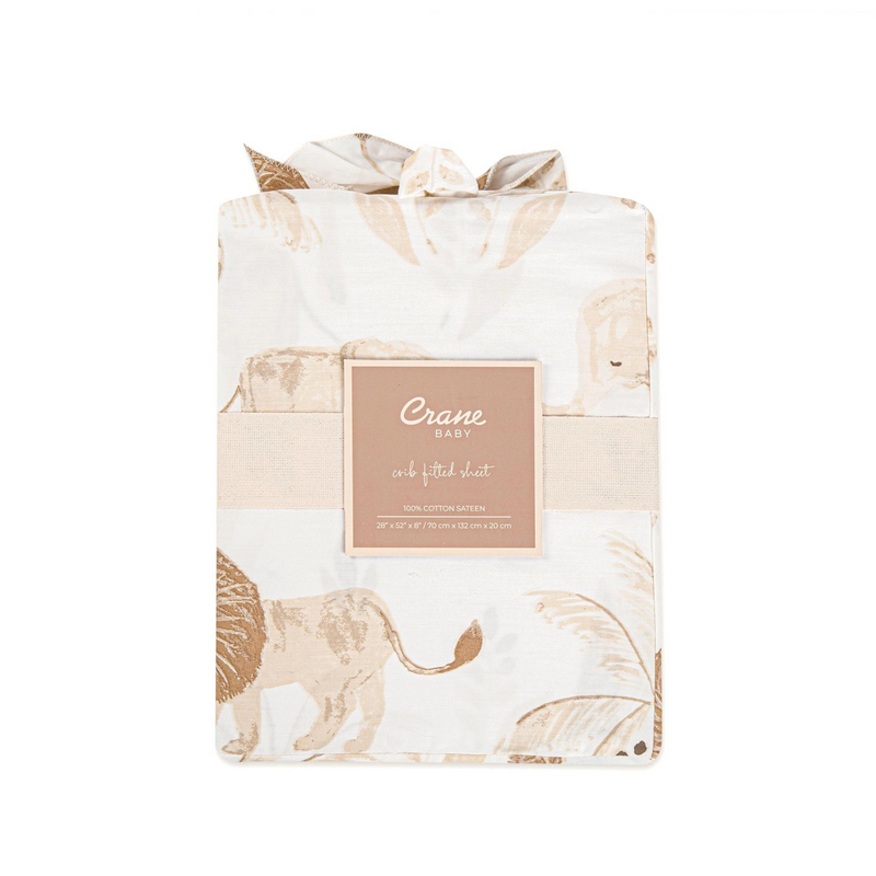 Crane Baby | 100% Cotton Sateen Crib Sheet | Kendi