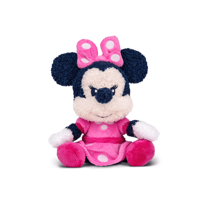 Plush toy of a character with a pink bow and outfit on a white background