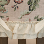 Floral patterned fabric with a ruffled edge