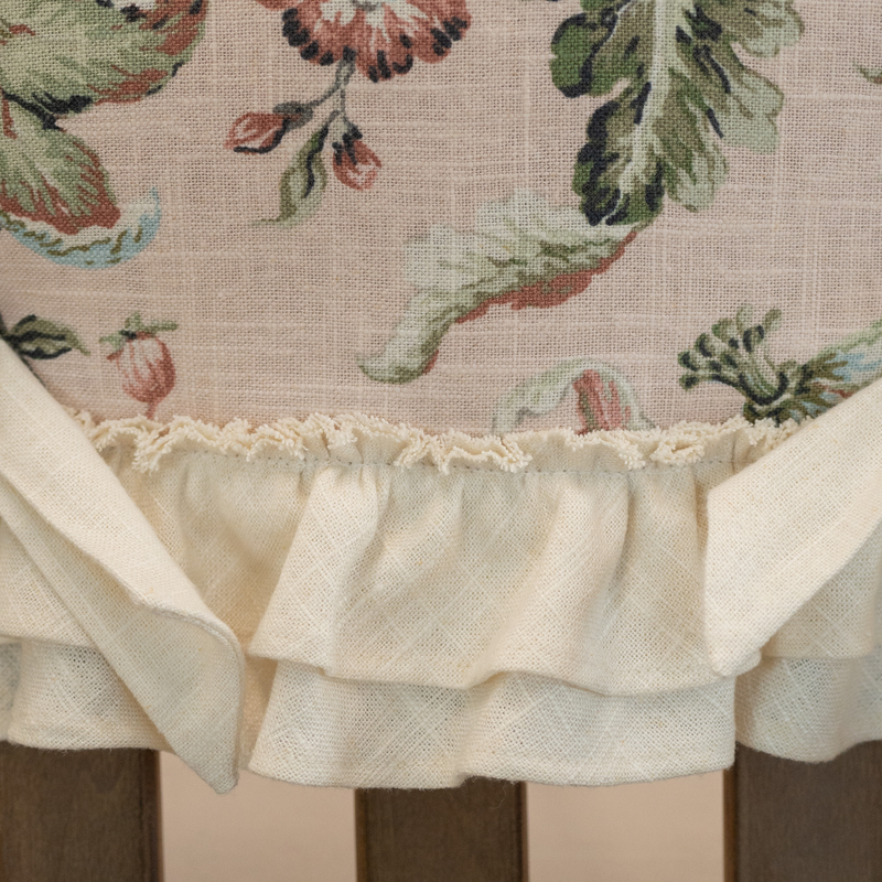 Floral patterned fabric with a ruffled edge
