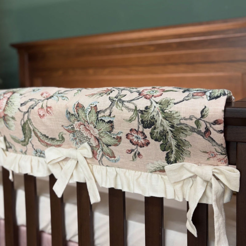 Custom Bedding | Adalynn Floral with Off-White Sweet Linen Bows | PREORDER