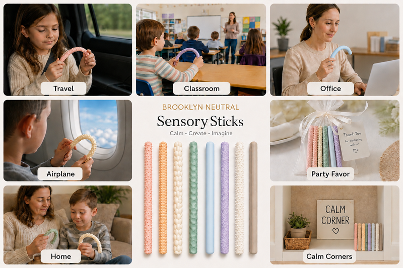 Brooklyn Neutral - Neutral Silicone Sensory Imagination Sticks