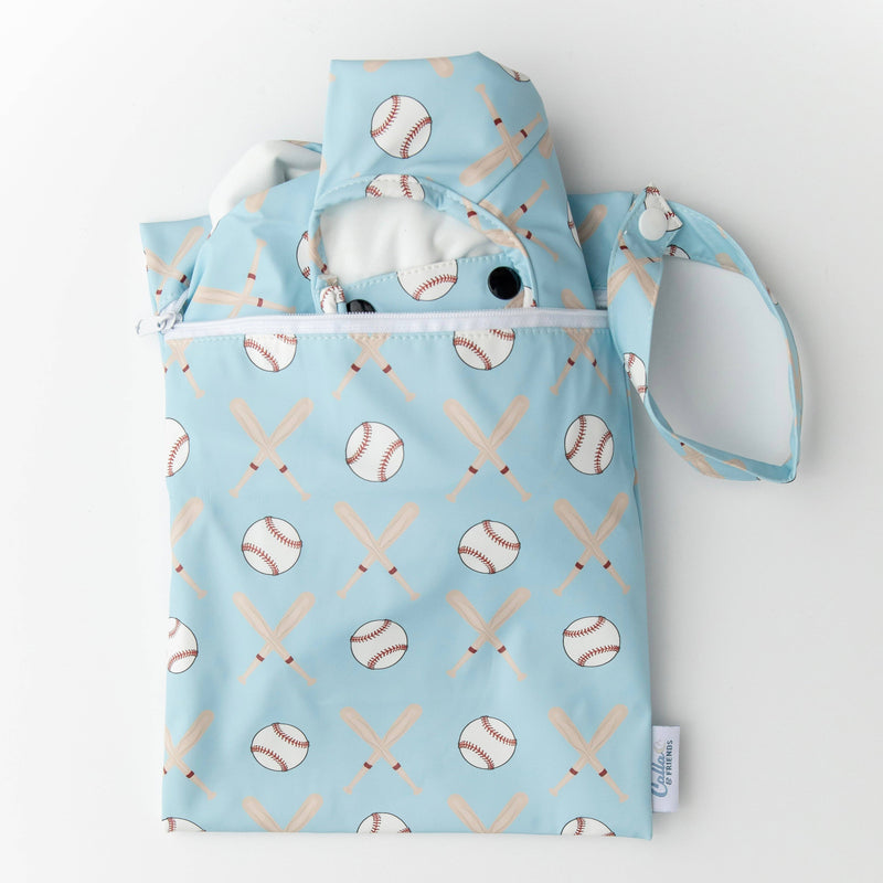 Calla & Friends | The Grayson Waterproof Long Sleeve Bib | Baseball | Gray