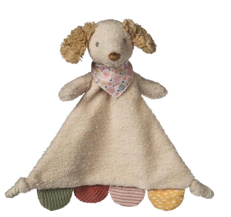 Mary Meyer Dancing Dachshund activity blanket featuring a plush dog character with a soft blanket body and textured details