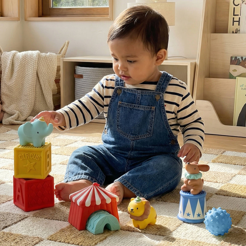 Itzy Ritzy | Itzy Blocks™ Sensory Blocks Set | Circus