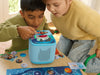 Kids playing Disney Quiz Kingdom on a Toniebox 2 with Tonieplay controller and game pieces