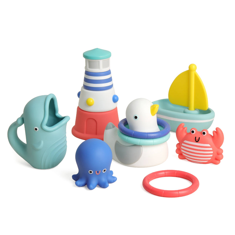 Itzy Ritzy | Seaside Splash Gift Set™ Bath + Water Toy