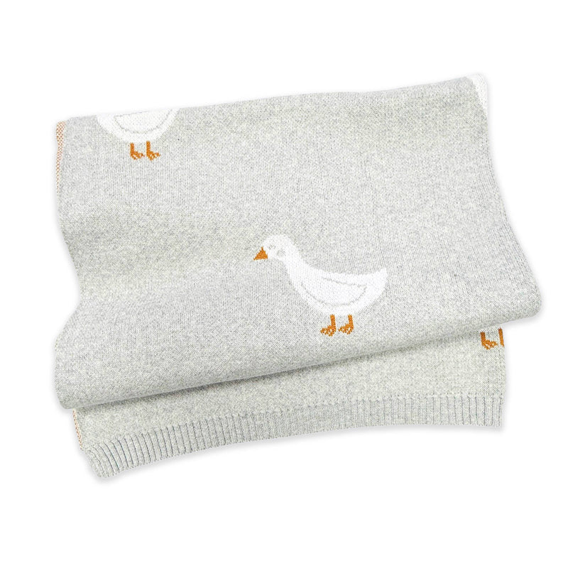 Viverano Organics | Organic Jacquard Knit Baby Blanket | Duck Waddle