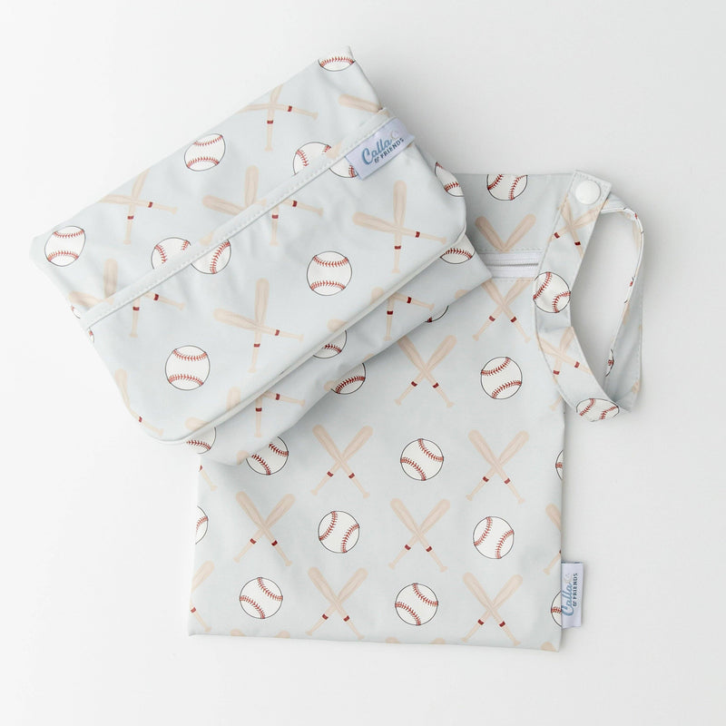 Calla & Friends | The Grayson Waterproof Long Sleeve Bib | Baseball | Gray