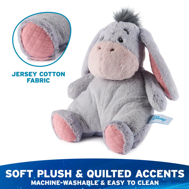 Eeyore plush showing quilted jersey ear and foot accents with fabric callout
