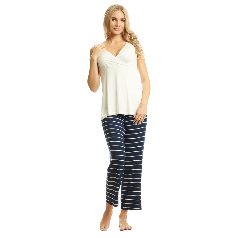 Everly Grey | Mom & Me 5 Piece PJ Set | Navy Stripe
