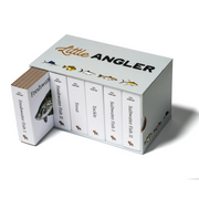Explore the Outdoors Little Angler mini board book set in its slipcase, side view