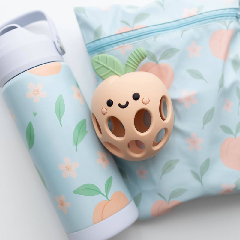 Calla & Friends | The Grayson Waterproof Long Sleeve Bib | Peach Blossom