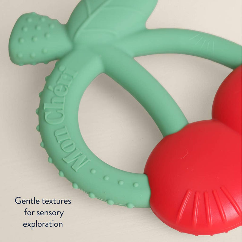 Itzy Ritzy | Bitzy Shake™ Silicone Teether with Rattle | Cherries