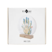 Decorative item with handprint design on a white background