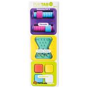 Play Tab sensory set packaging with colorful toys on a white background