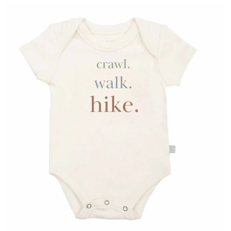 Finn + Emma | Organic Graphic Bodysuit | Crawl. Walk. Hike.