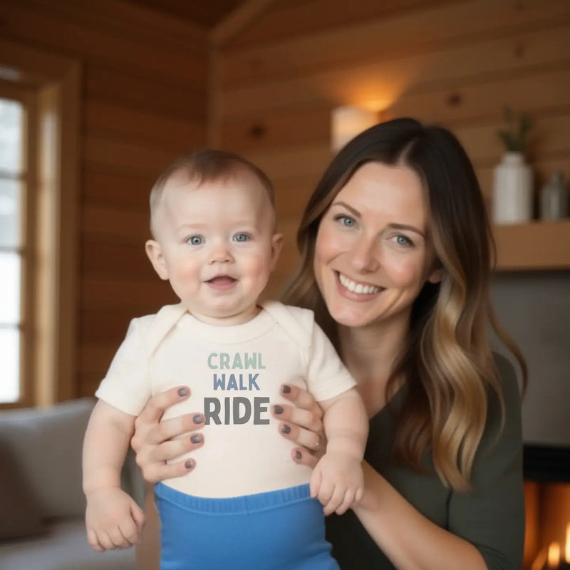 Finn + Emma | Organic Graphic Bodysuit | Crawl. Walk. Ride.