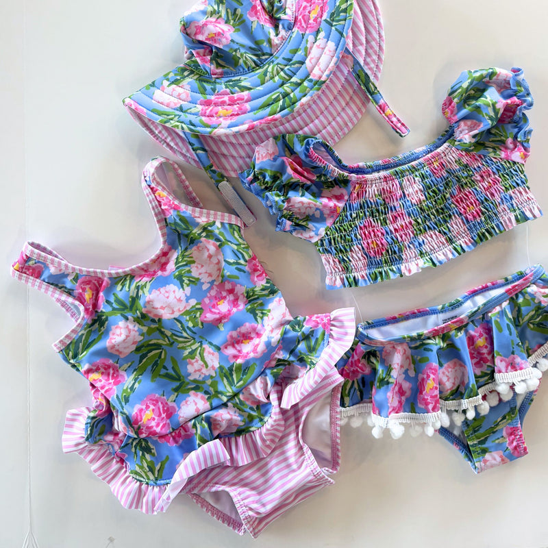 Flap Happy | Kids UPF50+ Summer Splash Swim Hat | Peony Patch