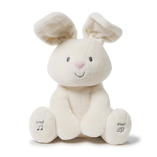 GUND Baby Animated Flora the Bunny 12 inch plush on white background